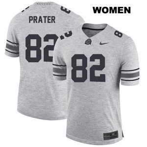 Women's NCAA Ohio State Buckeyes Garyn Prater #82 College Stitched Authentic Nike Gray Football Jersey LA20K33LB
